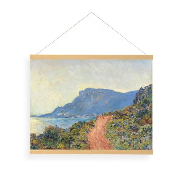 Art for the Home  hængende plakatlinned - sydligt landskab Monet Den røde vej - 60x80 cm