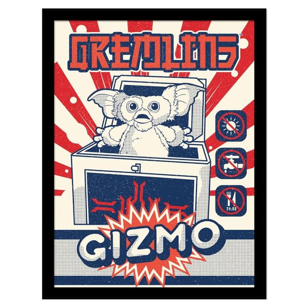 Gremlins Överraskning Gizmo Print Multicoloured 40cm x 30cm