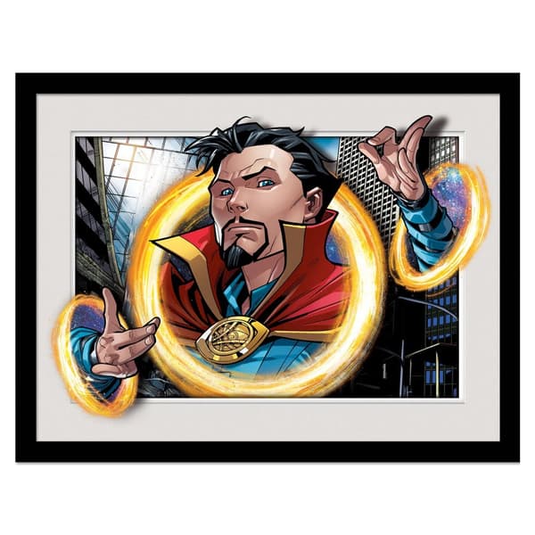 Spider-Man: Miles Morales Breakout Doctor Strange Framed Poster Grey/Blue/Gold 30cm x 40cm
