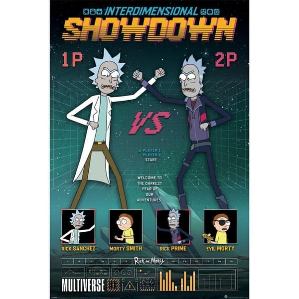 Rick And Morty Showdown Paper Poster Multicoloured 91cm x 61cm
