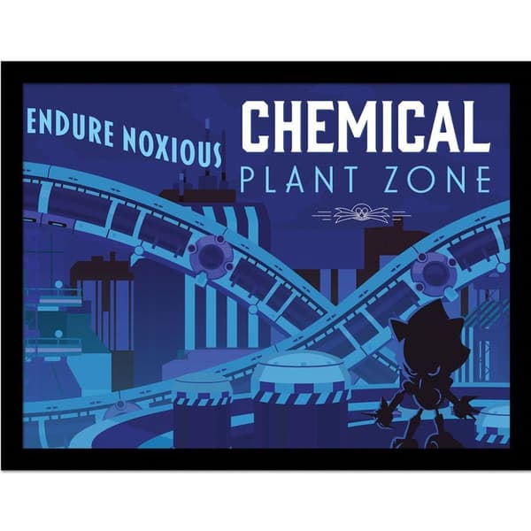 Sonic The Hedgehog Endure Noxious Framed Poster Blue/Black/White 30cm x 40cm