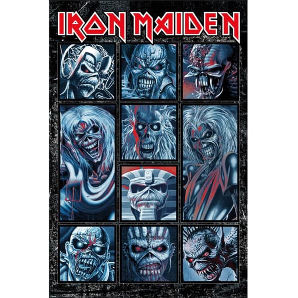 Iron Maiden Ten Eddies Character Collage Poster CDON Iron Maiden Ten Eddies Character Collage Poster CDON