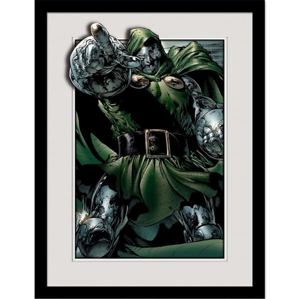 Marvel Doctor Doom Rule Framed Poster Grey/Green/Black 40cm x 30cm