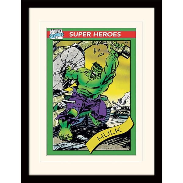 Hulk Trading Card Mounted Print Multicoloured 40cm x 30cm
