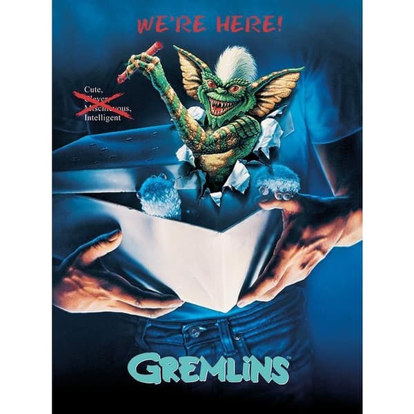 Gremlins Stripe Framed Canvas Print Multicoloured 40cm x 30cm