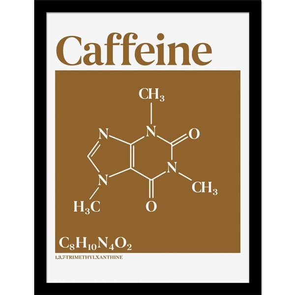 Drug Science Caffeine Framed Poster White/Brown 45cm x 35cm