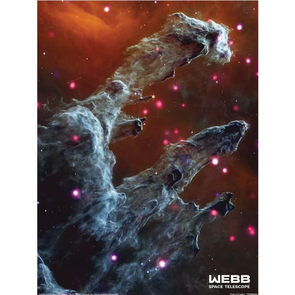 Webb Space Telescope Pillars Of Creation Print Brown/Grey/Black 40cm x 30cm