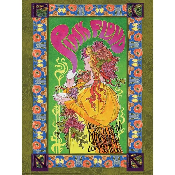 Pink Floyd ´66 Print Multicoloured 40cm x 30cm