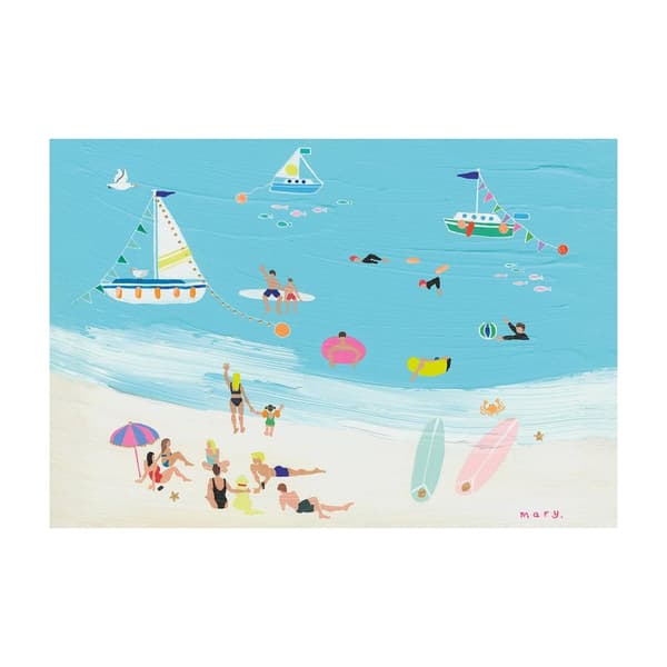 Mary Donald Sunshine Cove Print Blue/Beige 40cm x 50cm