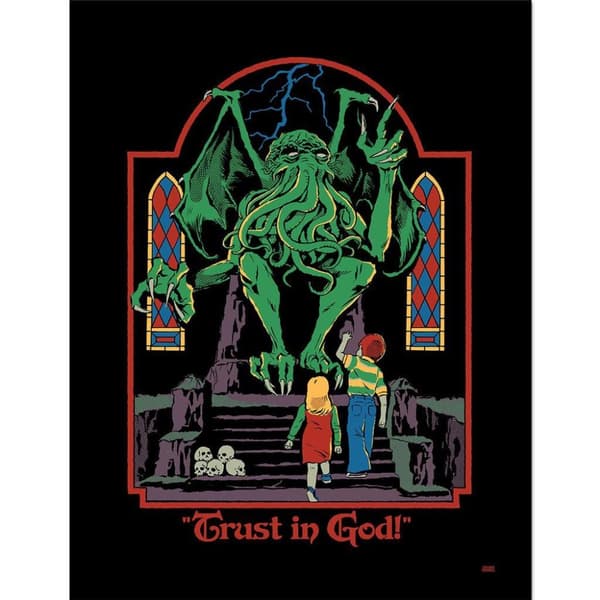 Steven Rhodes Trust In God Framed Poster Black/Green/Red 40cm x 30cm