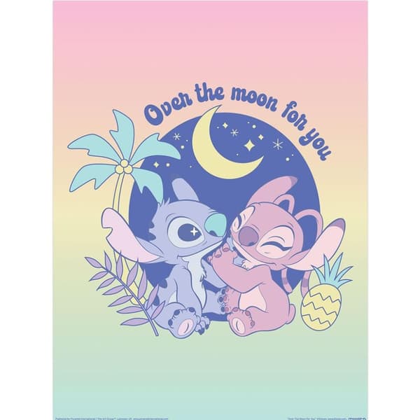 Lilo & Stitch Over The Moon Print Multicoloured 40cm x 30cm