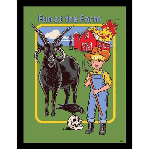 Steven Rhodes Fun At The Farm Framed Poster Multicoloured 40cm x 30cm