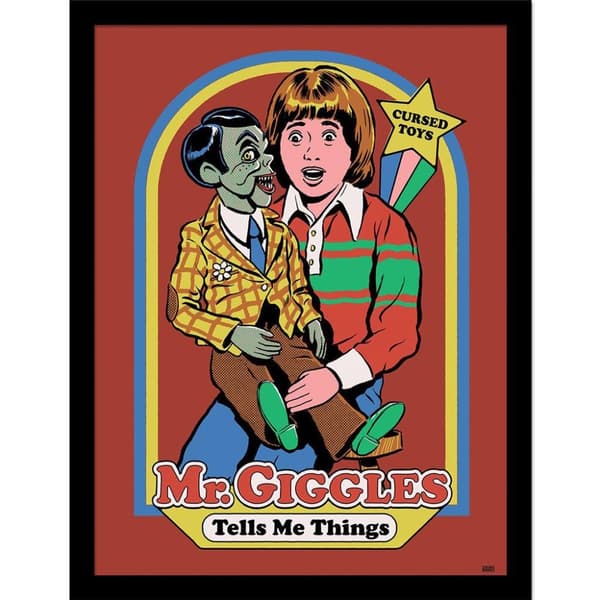 Steven Rhodes Mr Giggles Framed Poster Multicoloured 40cm x 30cm