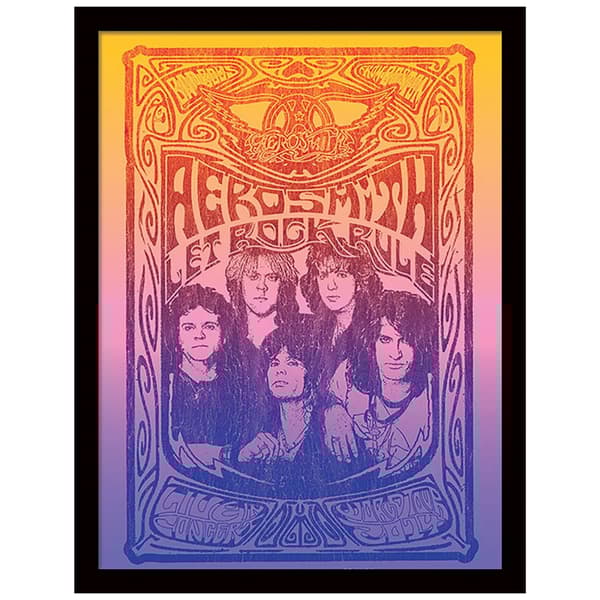 Aerosmith Let Rock Rule Print Yellow/Purple 40cm x 30cm