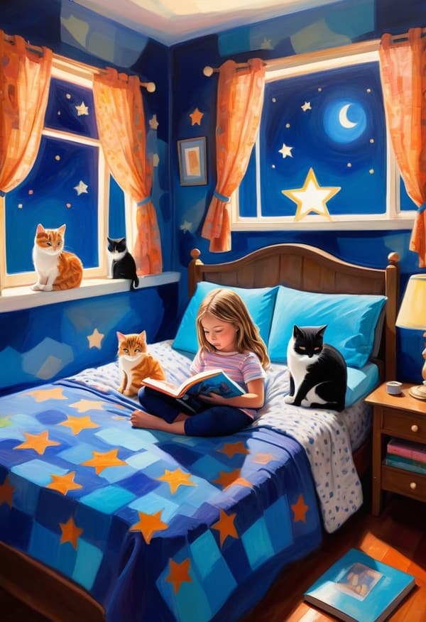 Flicka med Katt Affisch 30×40 CM