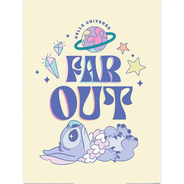 Lilo & Stitch Far Out Print Peach/Blue 40cm x 30cm