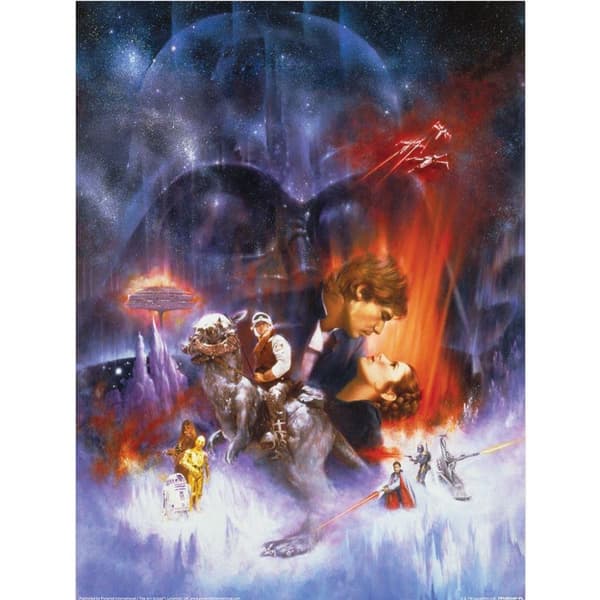 Star Wars Empire Strikes Back Art Print Purple/Red 40cm x 30cm