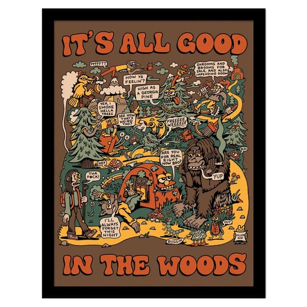 Killer Acid All Good In The Woods Framed Poster Multicoloured 40cm x 30cm