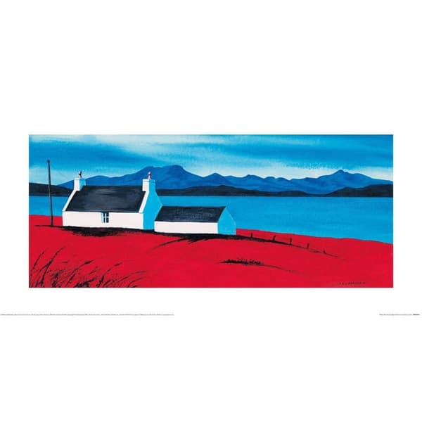 Anthony Barber Over The Sea To Skye I Print Blue/Red 60cm x 30cm