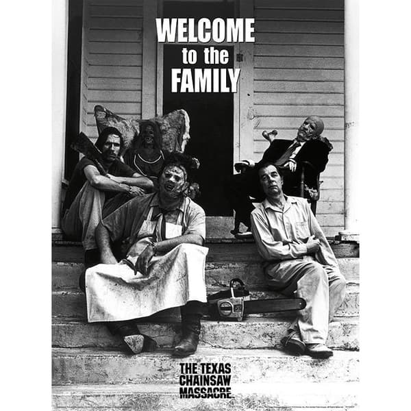 The Texas Chainsaw Massacre Welcome To The Family Print Black/White 40cm x 30cm
