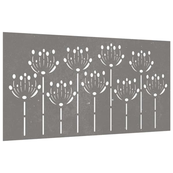 vidaXL Väggdekoration 105x55 cm rosttrögt stål blomdesign - Affischer, tryck & konstverk