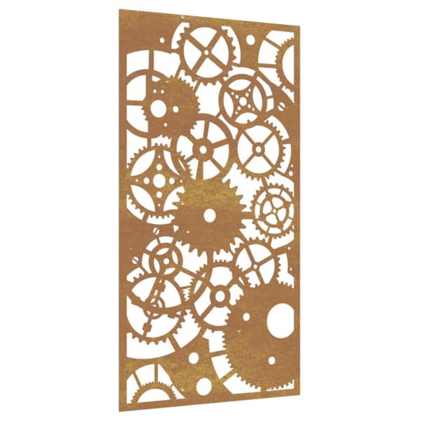 vidaXL Puutarhaseinäkoriste 105x55 cm corten teräs rataskuvio - Julisteet, painokuvat & koristetaulut
