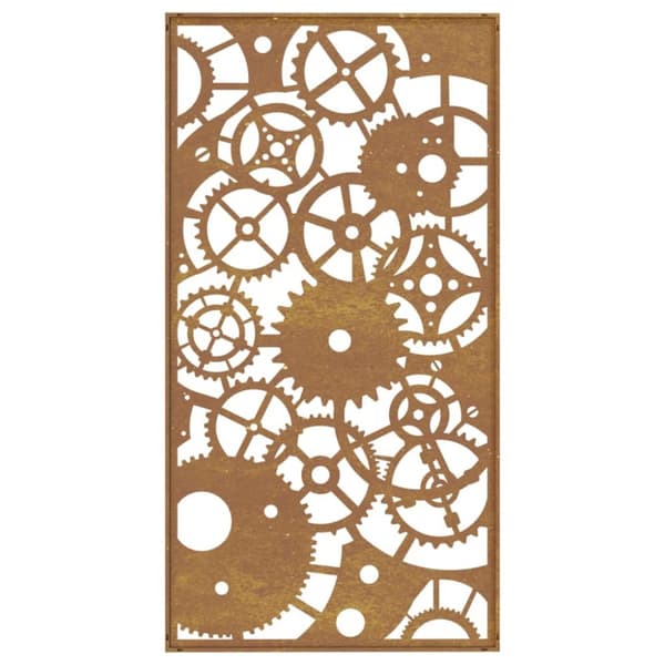 vidaXL Puutarhaseinäkoriste 105x55 cm corten teräs rataskuvio - Julisteet, painokuvat & koristetaulut