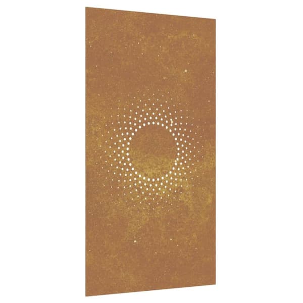 vidaXL Puutarhaseinäkoriste 105x55 cm corten teräs aurinkokuvio -  Julisteet, painokuvat & koristetaulut
