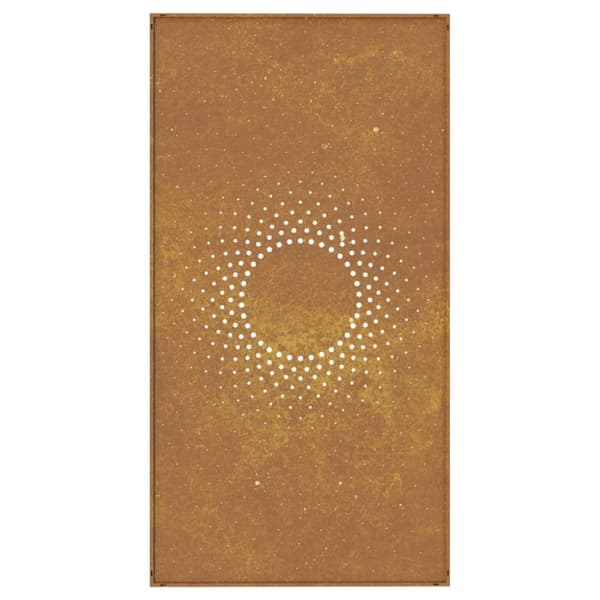 vidaXL Puutarhaseinäkoriste 105x55 cm corten teräs aurinkokuvio -  Julisteet, painokuvat & koristetaulut