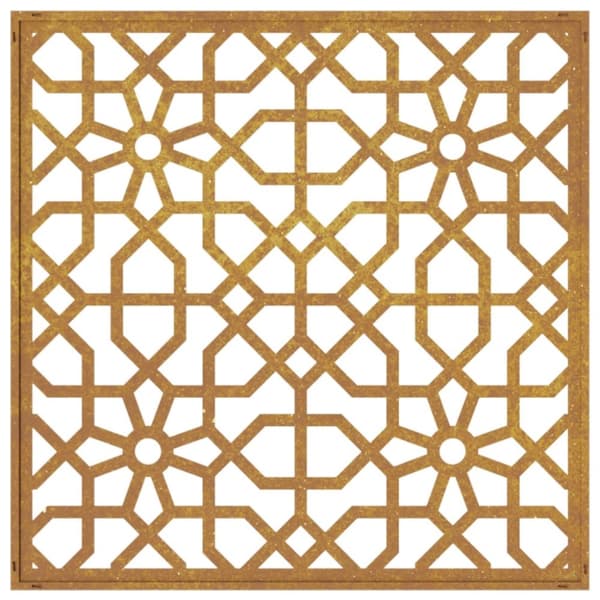 vidaXL udendørs vægdekoration 55x55 cm maurisk design cortenstål - Plakater, prints & vægkunst