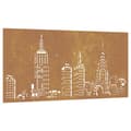 Miniatyrbillede 3 af 9: vidaXL udendørs vægdekoration 105x55 cm skyline-design cortenstål -  Plakater, prints & vægkunst