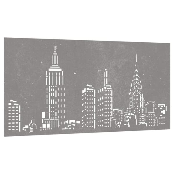 vidaXL udendørs vægdekoration 105x55 cm skyline-design cortenstål - Plakater, prints & vægkunst