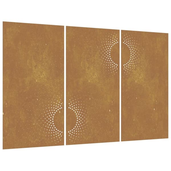 vidaXL udendørs vægdekoration 3 dele 105x55 cm soldesign cortenstål -  Plakater, prints & vægkunst