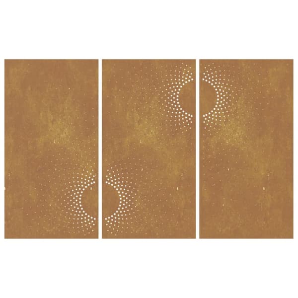 vidaXL udendørs vægdekoration 3 dele 105x55 cm soldesign cortenstål -  Plakater, prints & vægkunst