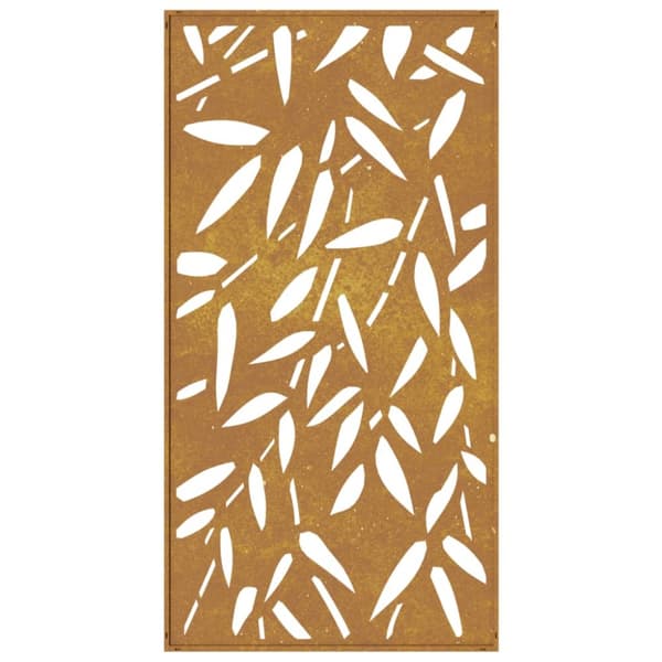 vidaXL udendørs vægdekoration 105x55 cm bambusbladdesign cortenstål - Plakater, prints & vægkunst
