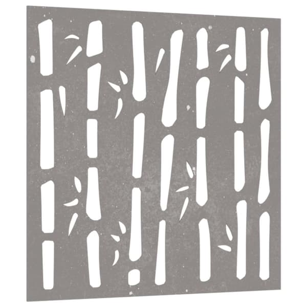 vidaXL Väggdekoration 55x55 cm rosttrögt stål bambudesign - Affischer, tryck & konstverk
