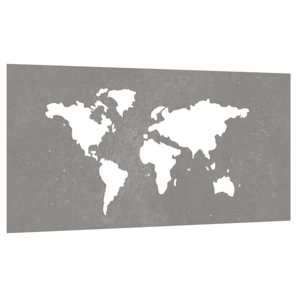 vidaXL udendørs vægdekoration 105x55 cm verdenskortdesign cortenstål -  Plakater, prints & vægkunst