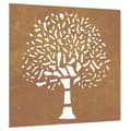 Pikkukuva 3 / 9: vidaXL Puutarhaseinäkoriste 55x55 cm corten teräs puukuvio -  Julisteet, painokuvat & koristetaulut