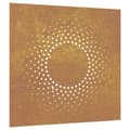 Pikkukuva 3 / 9: vidaXL Puutarhaseinäkoriste 55x55 cm corten teräs aurinkokuvio -  Julisteet, painokuvat & koristetaulut