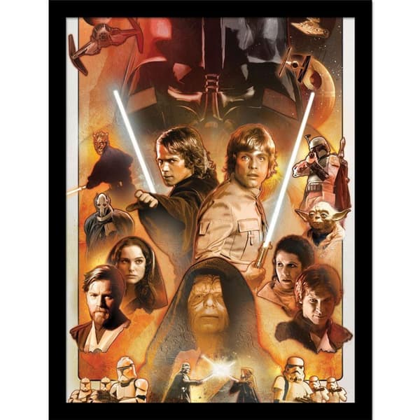 Star Wars Characters Framed Poster Multicoloured 40cm x 30cm