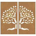 Pikkukuva 6 / 9: The Living Store Puutarhaseinäkoristeet 2 kpl 105x55 cm corten teräs puukuvio -  Julisteet, painokuvat & koristetaulut
