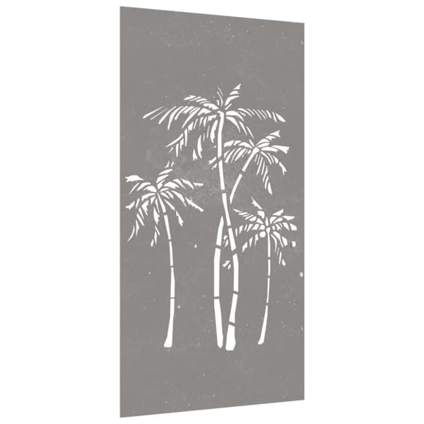 The Living Store Väggdekoration 105x55 cm rosttrögt stål palmdesign - Affischer, tryck & konstverk
