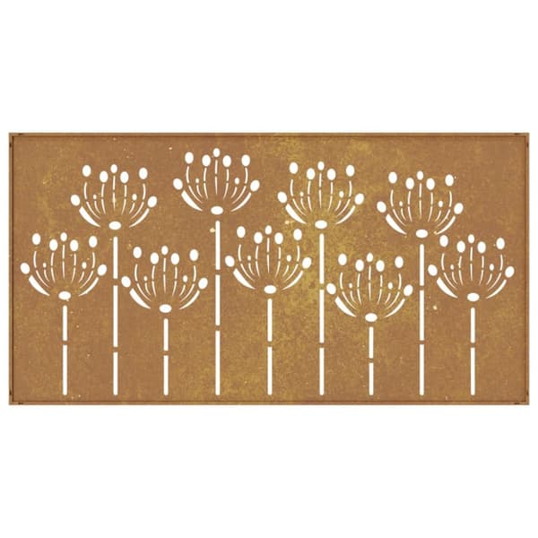 Plakater, prints & vægkunst - Living udendørs vægdekoration 105x55 cm blomsterdesign cortenstål