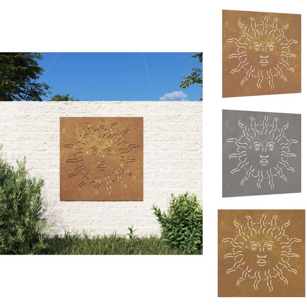 Plakater, prints & vægkunst - Living udendørs vægdekoration 55x55 cm soldesign cortenstål