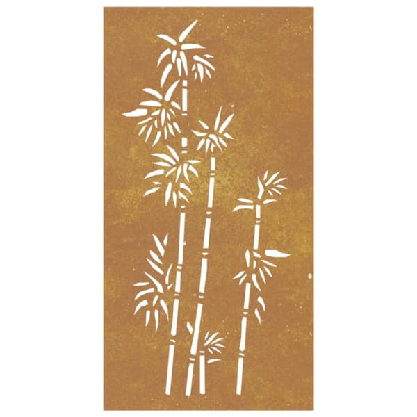 Julisteet, painokuvat & koristetaulut - Living Puutarhaseinäkoriste 105x55 cm corten teräs bambukuvio