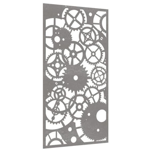 Plakater, prints & vægkunst - Living udendørs vægdekoration 105x55 cm tandhjulsdesign cortenstål