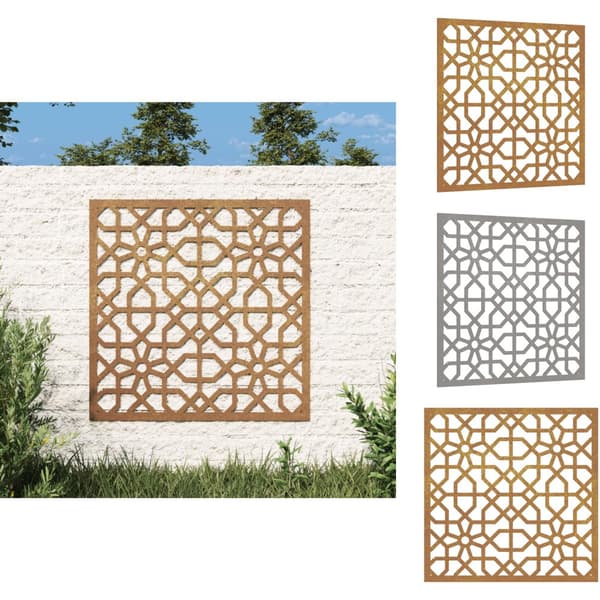 Plakater, prints & vægkunst - Living udendørs vægdekoration 55x55 cm maurisk design cortenstål