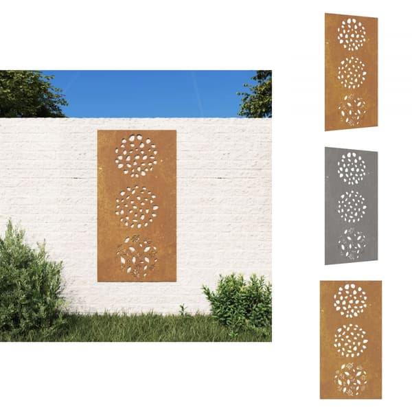Julisteet, painokuvat & koristetaulut - Living Puutarhaseinäkoriste 105x55 cm corten teräs lehtikuvio