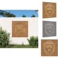 Pikkukuva 1 / 9: Julisteet, painokuvat & koristetaulut - Living Puutarhaseinäkoriste 55x55 cm corten teräs Buddhan pääkuvio