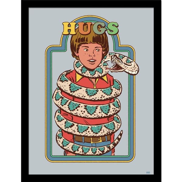 Steven Rhodes Hugsss Framed Poster Multicoloured 40cm x 30cm